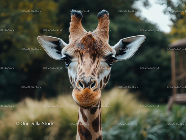 Close-up Portrait of a Majestic Giraffe in Natural Setting