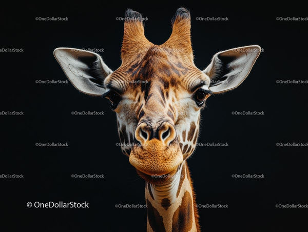 Majestic Giraffe Portrait with Spotted Pattern