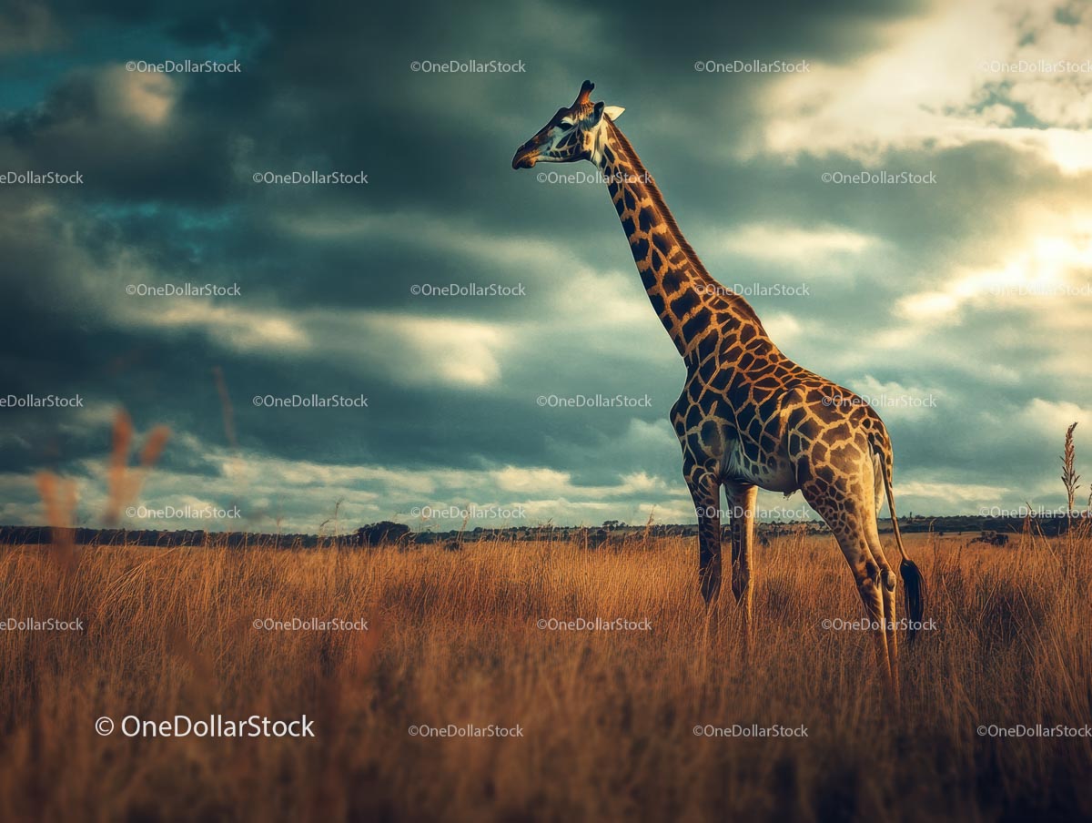 Giraffe in the Serene African Savannah