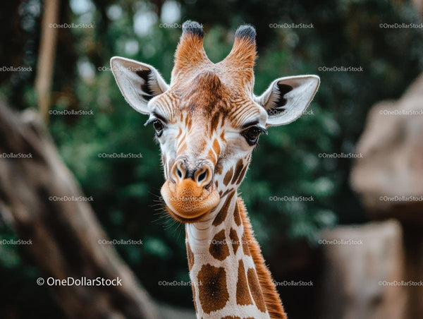 Majestic Giraffe Portrait in Natural Habitat