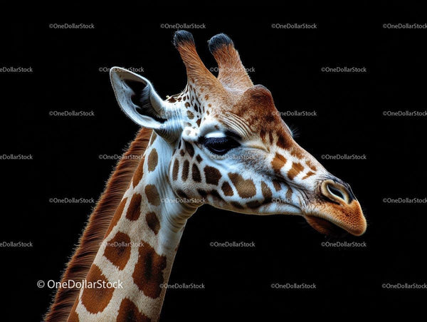 Majestic Giraffe Close-Up with Elegant Features