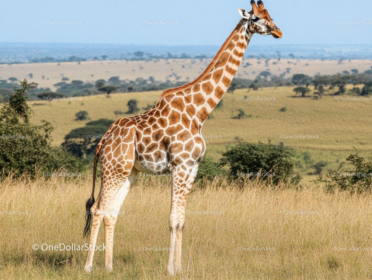 Majestic Giraffe Roaming the African Savannah