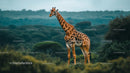 Giraffe Standing Proudly in African Savannah Landscape
