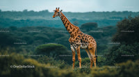 Giraffe Standing Proudly in African Savannah Landscape