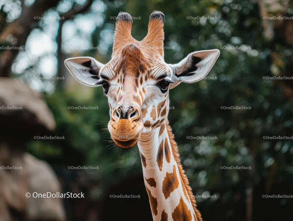 Graceful Giraffe in Natural Habitat Setting