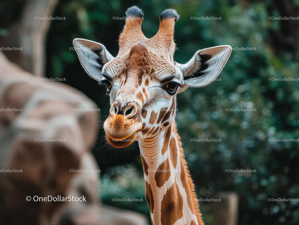 Close-Up Portrait of a Graceful Giraffe in Natural Habitat