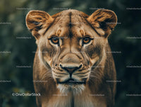 Majestic Lioness Gaze in the African Wilderness