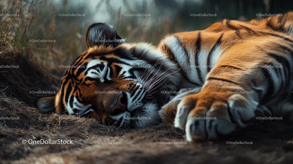 Sleeping Tiger in Natural Habitat