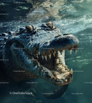 Close-Up of Crocodile Underwater with Open Mouth