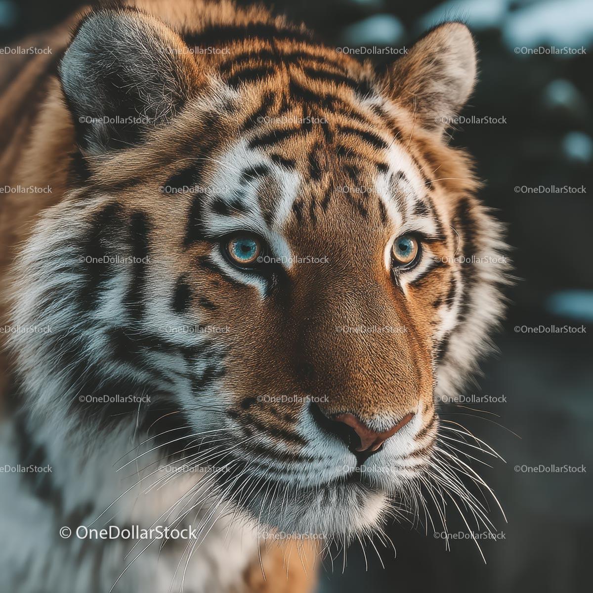 Close-Up of Majestic Bengal Tiger in Natural Habitat