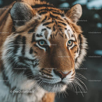 Close-Up of Majestic Bengal Tiger in Natural Habitat