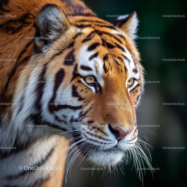Majestic Bengal Tiger in Natural Habitat Close-Up