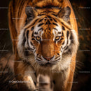 Majestic Tiger Stalking Through the Wilderness