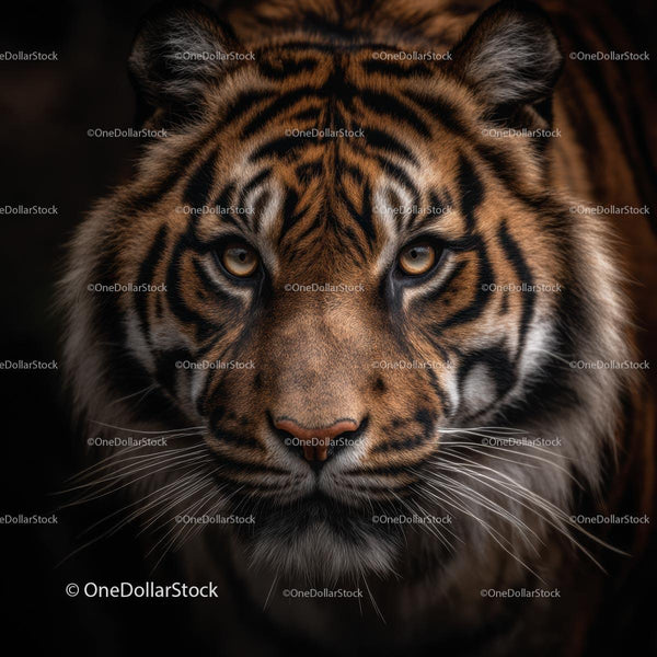 Majestic Tiger Staring Intensely in the Jungle