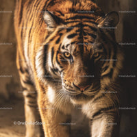 Majestic Tiger with Intense Gaze in the Shadows