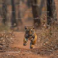 Running Bengal Tiger in the Wilderness