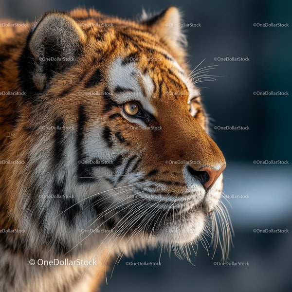 Majestic Siberian Tiger in Profile View
