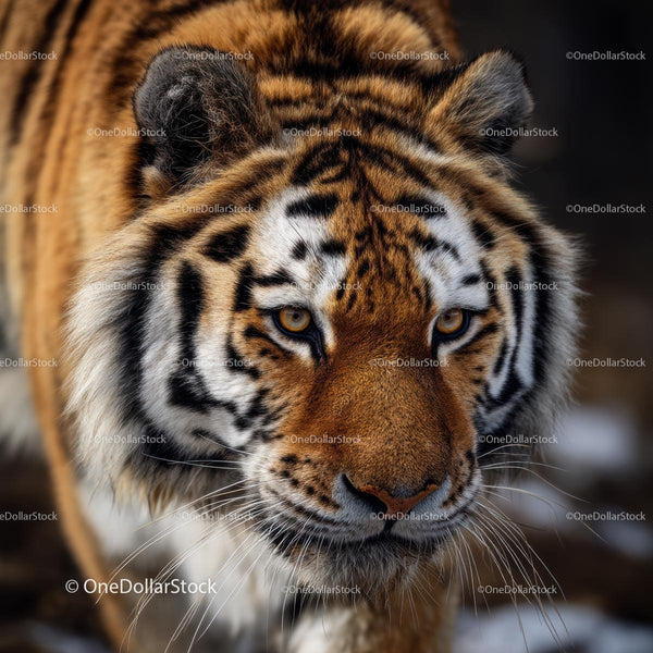Majestic Siberian Tiger in Snowy Habitat