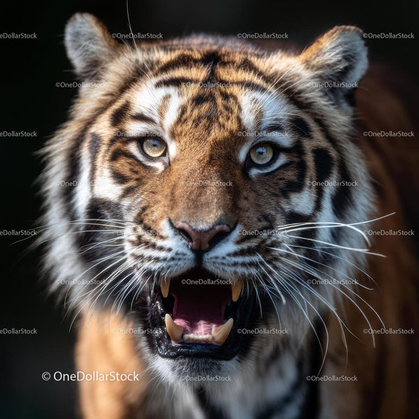 Fierce Siberian Tiger With Intense Stare in the Wild