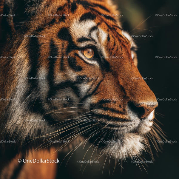 Majestic Bengal Tiger Close-Up in Natural Habitat