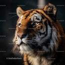 Majestic Tiger in Detailed Portrait