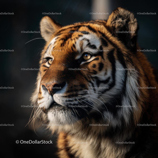 Majestic Tiger in Detailed Portrait