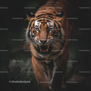 Majestic Tiger in the Wild Displaying Fierce Power