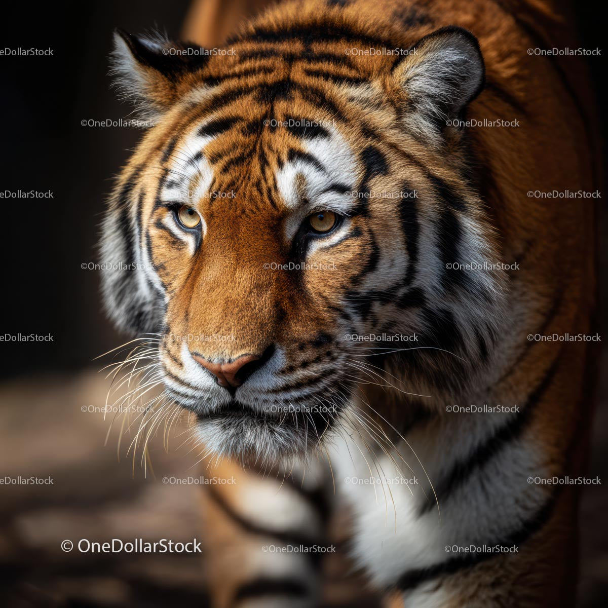 Majestic Bengal Tiger in Close-Up View