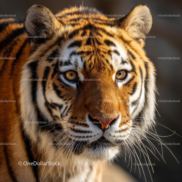 Majestic Tiger in Intense Close-Up Portrait