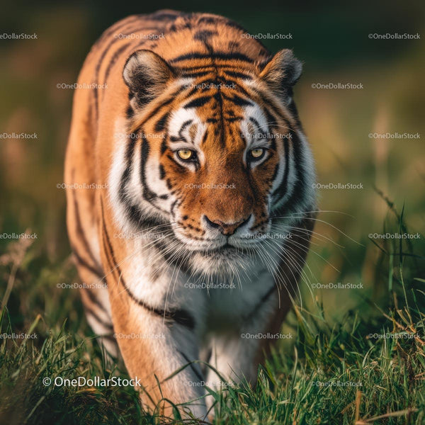 Majestic Bengal Tiger in Natural Habitat Close-Up