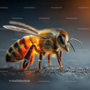 Close-Up of a Honey Bee in Natural Light