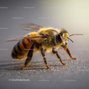 Detailed Close-Up of a Honeybee in Natural Light
