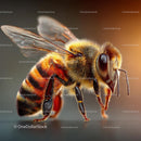 Close-Up of a Honey Bee with Detailed Wings