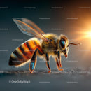 Close-Up of a Honeybee in Golden Light