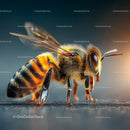 Close-Up of a Honeybee with Vibrant Details