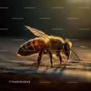 Close-Up of a Honeybee in Golden Sunlight