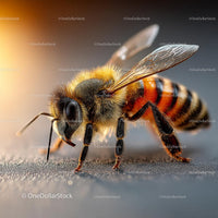 Macro Close-Up of a Honeybee in Vibrant Light