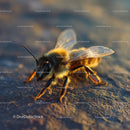 Close-Up of a Honeybee in Golden Sunlight