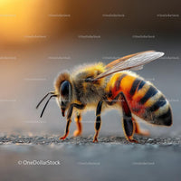 Close-Up of a Colorful Honeybee in Natural Light