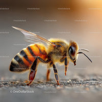 Macro Shot of a Honeybee with Vibrant Colors