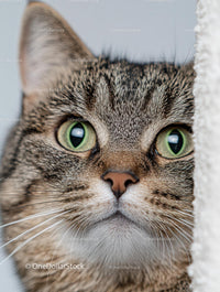 Charming Tabby Cat with Striking Green Eyes