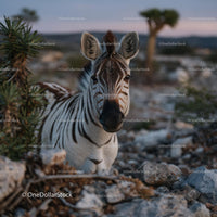 Close-Up of Zebra in Natural African Habitat