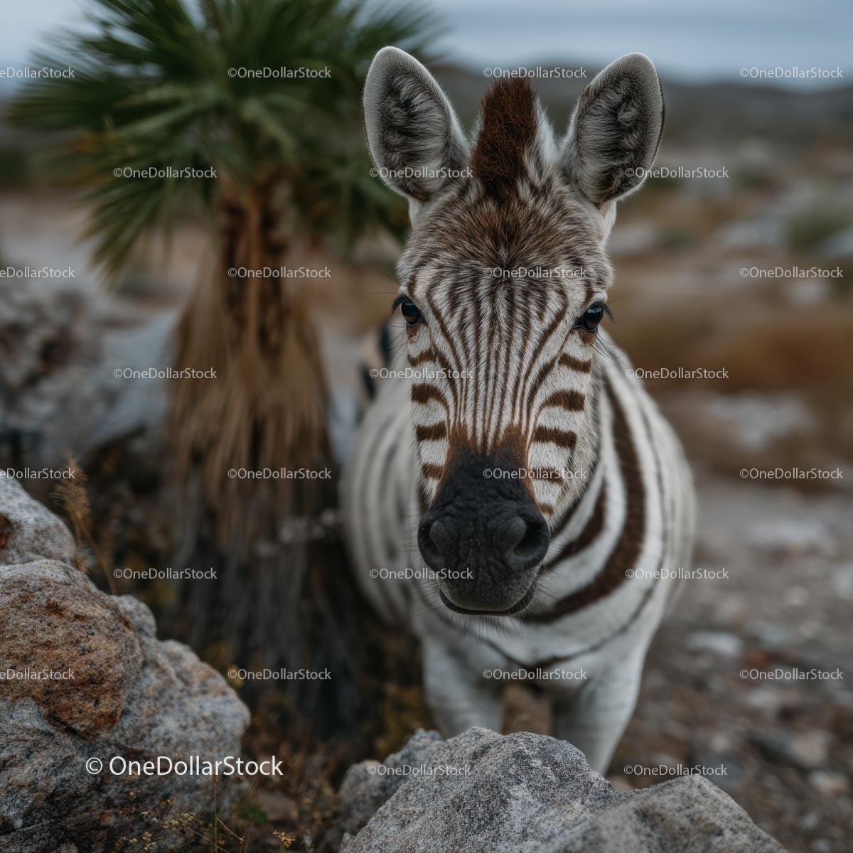 Close-Up Portrait of a Zebra in Its Natural Habitat