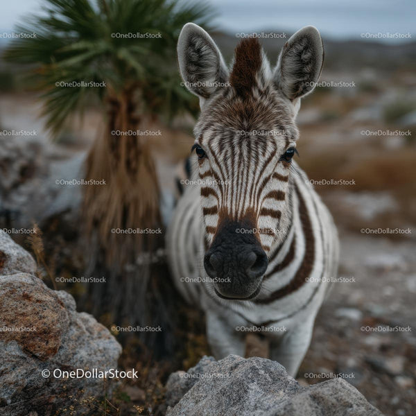 Zbliżenie na portret zebry w jej naturalnym środowisku