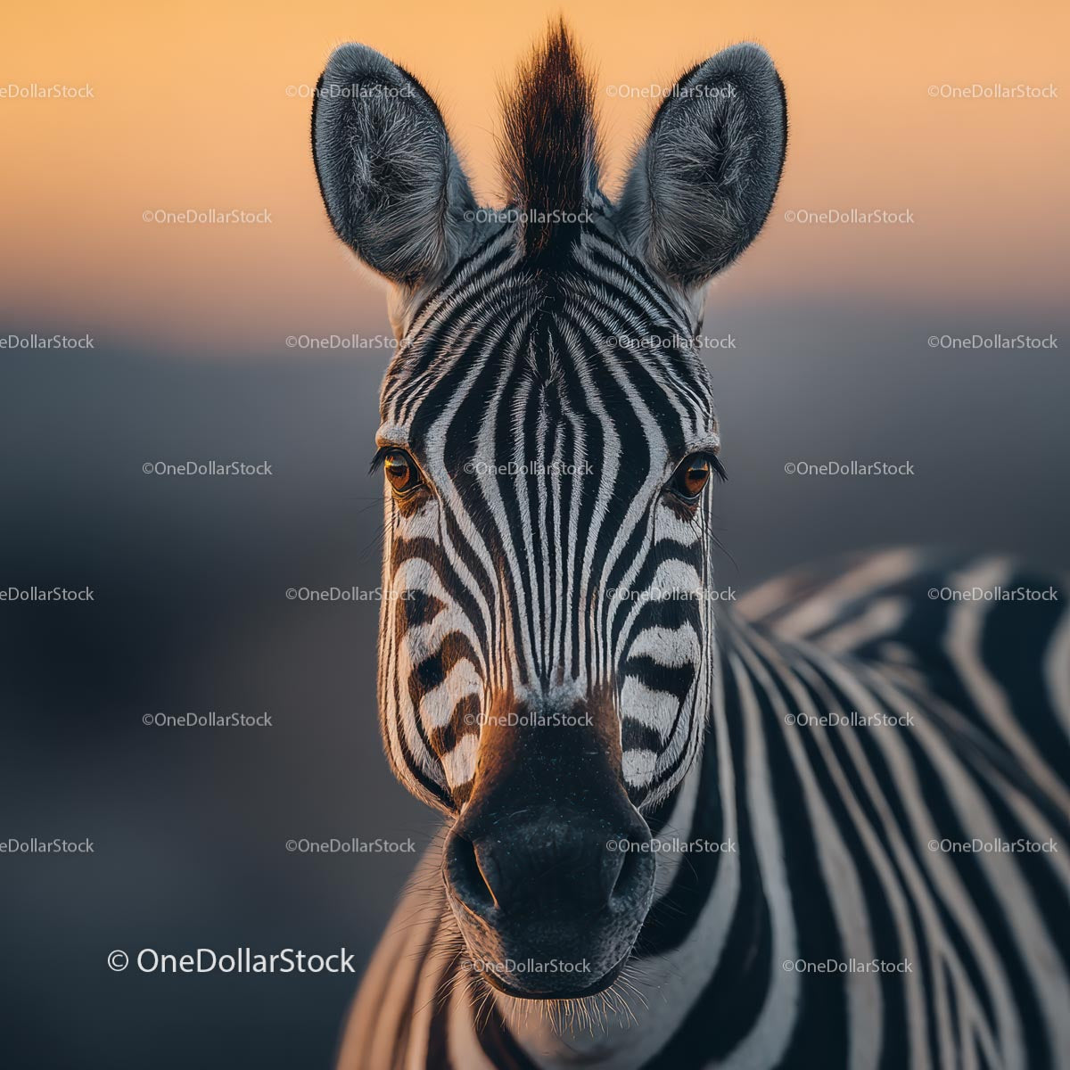 Majestatyczna zebra o zachodzie słońca w naturalnym środowisku