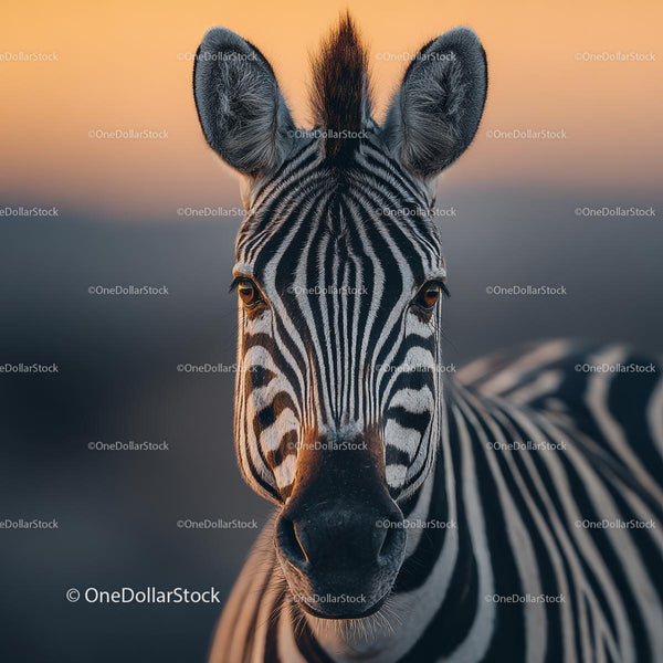 Majestatyczna zebra o zachodzie słońca w naturalnym środowisku