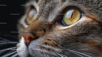 Close-Up of a Tabby Cat's Eye and Whiskers