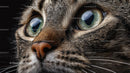 Close-Up of Tabby Cat with Striking Green Eyes