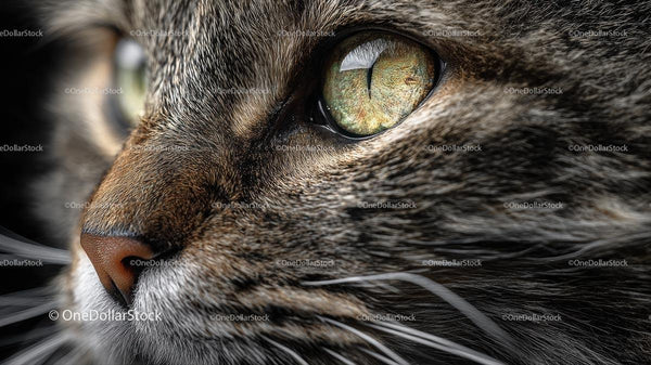 Zbliżenie na oko i wąsy kota pręgowanej tabby