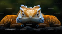 Close-Up Portrait of a Bearded Dragon